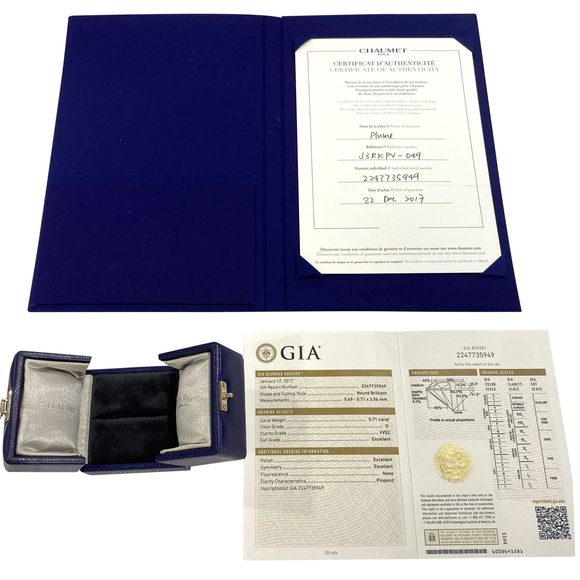 Chaumet Plume Diamond Engagement Ring in Platinum G VVS2 1.2 CTW - Picture 4 of 4